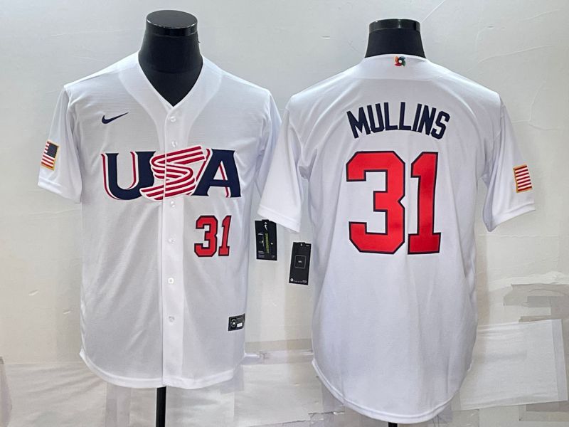 Men 2023 World Cub USA #31 Mullins White Nike MLB Jersey3->more jerseys->MLB Jersey